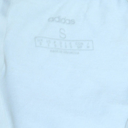 Adidas Men's White Small Logo Crew Neck Cotton T-Shirt