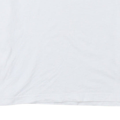 Adidas Men's White Small Logo Crew Neck Cotton T-Shirt