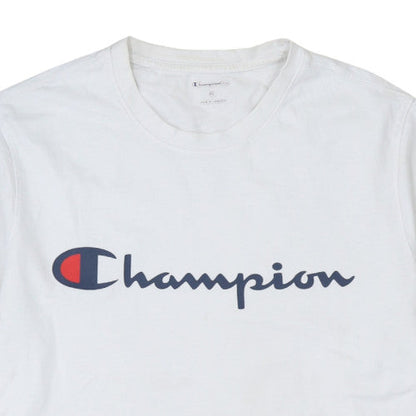 Champion Men's White XL Logo Crew Neck T-Shirt