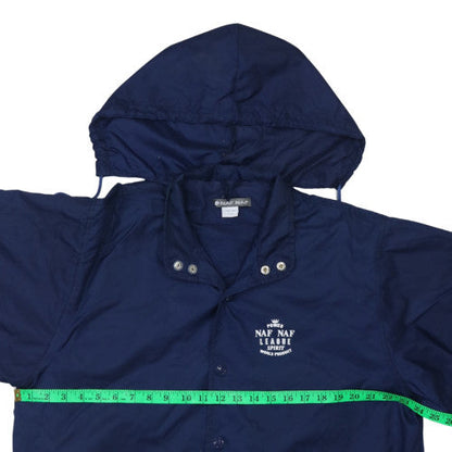 NAF NAF Men's Blue Hooded Windbreaker Jacket M