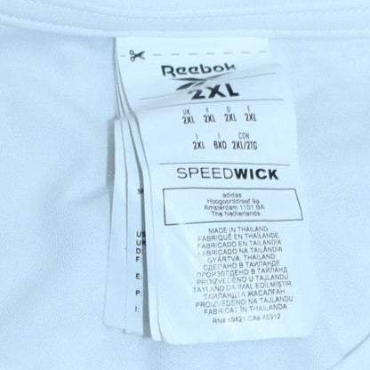 Reebok Men's White 2XL Speedwick Athletic Crew Neck T-Shirt