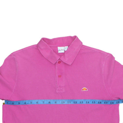 Ellesse Womens Pink Polo Shirt Short Sleeve Cotton UK M