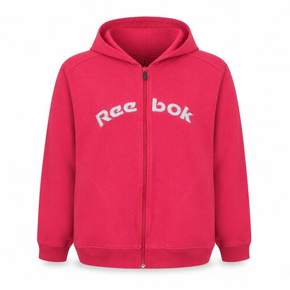 Mens UK Size 2XL Reebok Red Full Zip Hoodie