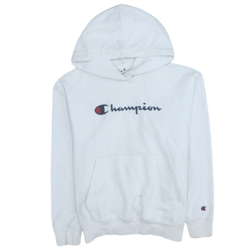 Mens UK Size M Champion White Pullover Hoodie