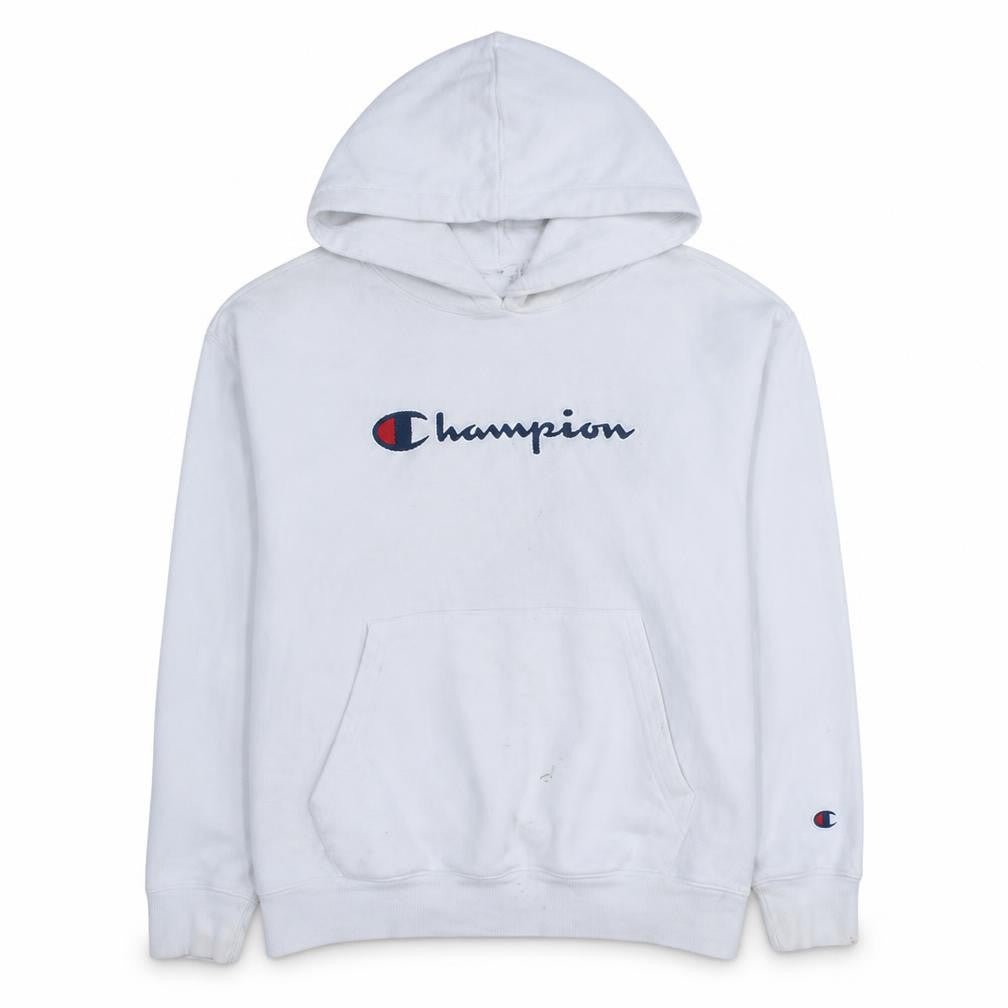 Mens UK Size M Champion White Pullover Hoodie