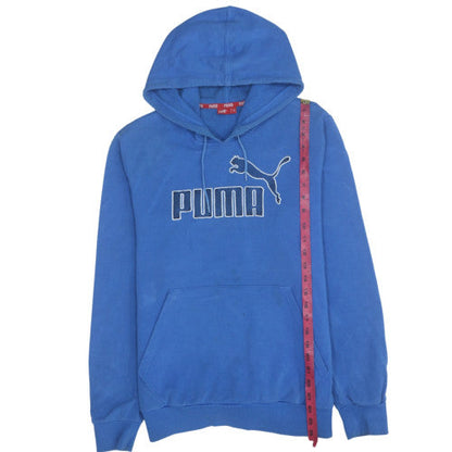 Mens UK Size M Puma Blue Pullover Hoodie