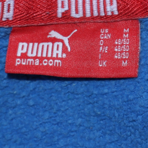 Mens UK Size M Puma Blue Pullover Hoodie