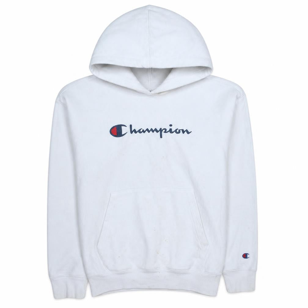Mens UK Size M Champion White Pullover Hoodie