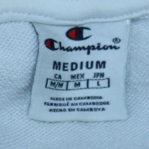 Mens UK Size M Champion White Pullover Hoodie