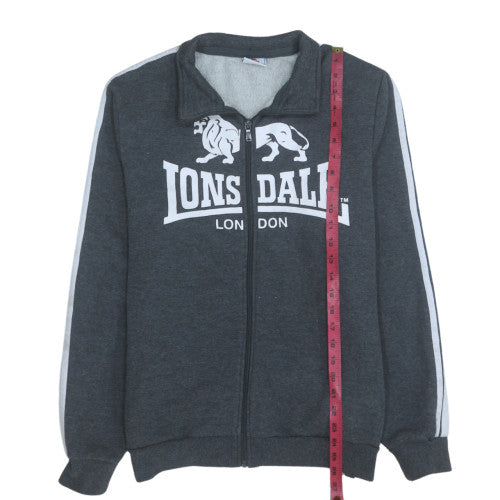 Mens UK Size M Lonsdale Grey Full Zip Sweatshirt