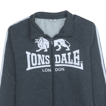 Mens UK Size M Lonsdale Grey Full Zip Sweatshirt
