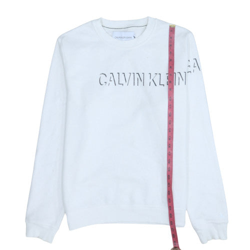 Mens UK Size S Calvin Klein Jeans White Pullover Sweatshirt