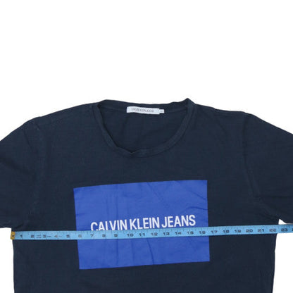 Calvin Klein Jeans Men's Blue XL Logo Graphic Cotton T-Shirt