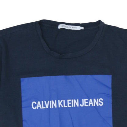 Calvin Klein Jeans Men's Blue XL Logo Graphic Cotton T-Shirt