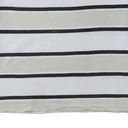 Fila Men's White Striped Crew Neck Short Sleeve T-Shirt S