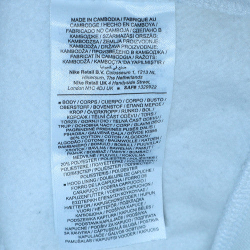 Mens UK Size L Nike White Pullover Hoodie