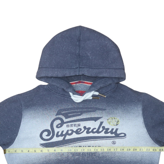 Mens UK Size M Superdry Blue Pullover Hoodie