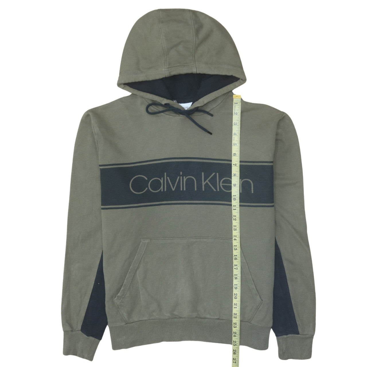Mens UK Size L Calvin Klein Green Pullover Hoodie