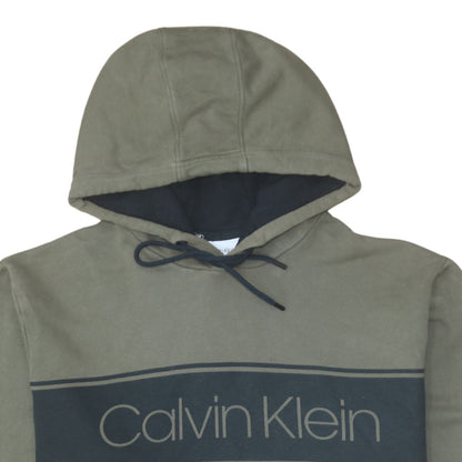 Mens UK Size L Calvin Klein Green Pullover Hoodie