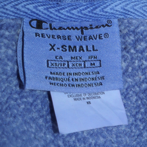 Womens UK Size XS Champion Blue Pullover Hoodie
