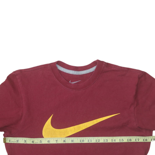 Nike Men's Red Small Regular Fit Graphic Cotton T-Shirt