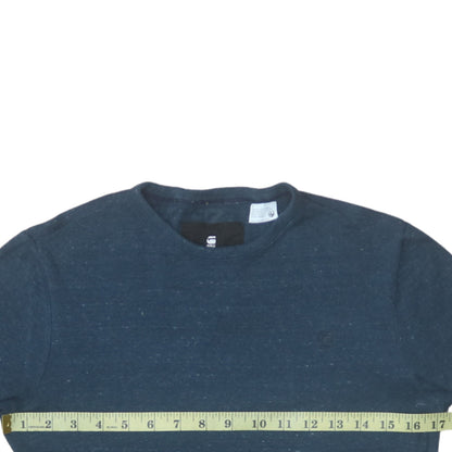 G-Star Raw Men's Blue Crew Neck Regular Fit Short Sleeve T-Shirt Size S