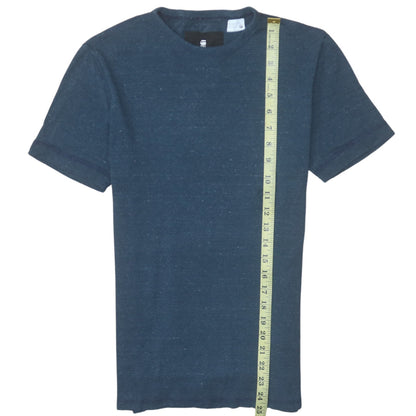 G-Star Raw Men's Blue Crew Neck Regular Fit Short Sleeve T-Shirt Size S