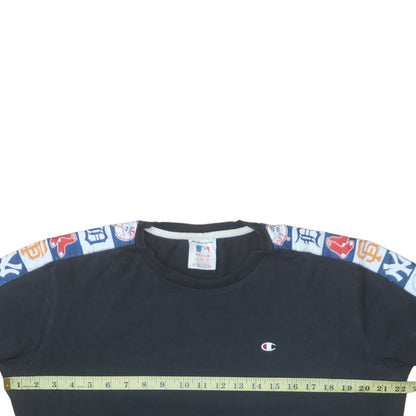 Champion MLB Black T-Shirt Men Medium Cotton Short Sleeve Sports