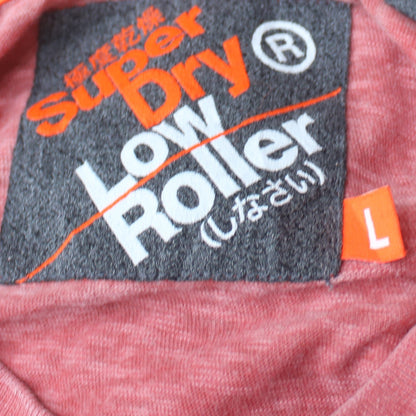 Superdry Men's Pink Marl Crew Neck Classic Fit T-Shirt Size L
