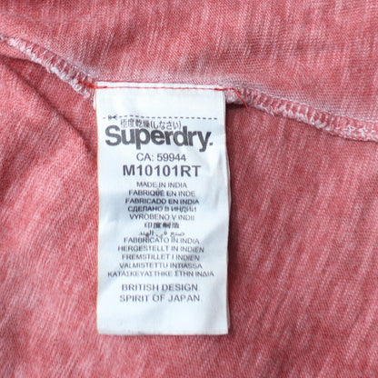 Superdry Men's Pink Marl Crew Neck Classic Fit T-Shirt Size L