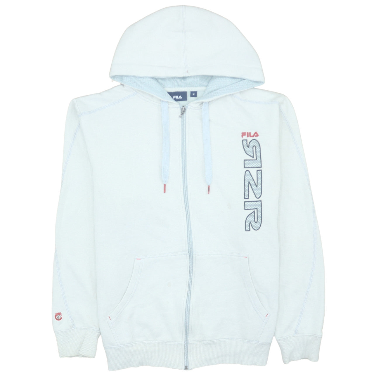 Mens UK Size M Fila White Full Zip Hoodie