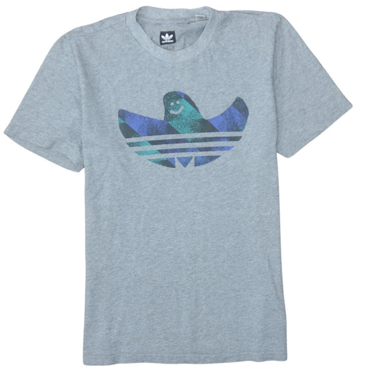 Adidas Men's Grey Graphic Logo Short Sleeve T-Shirt Size S