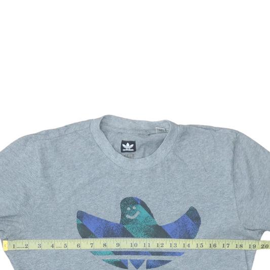 Adidas Men's Grey Graphic Logo Short Sleeve T-Shirt Size S