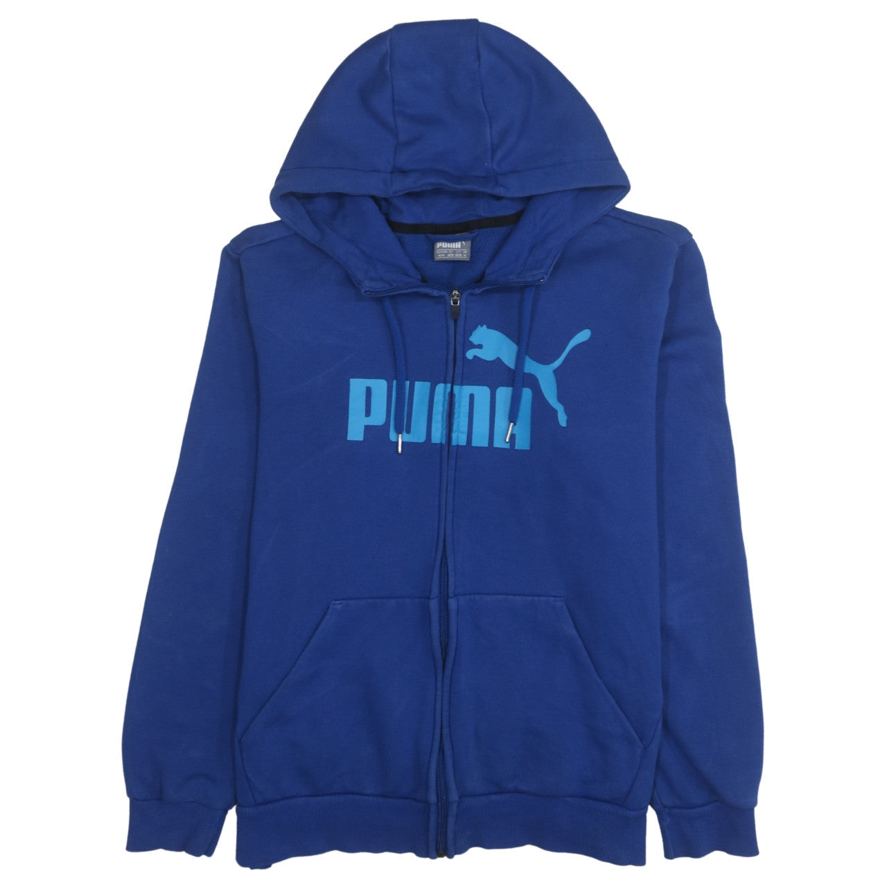 Mens UK Size M Puma Blue Full Zip Hoodie
