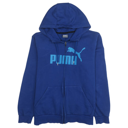 Mens UK Size M Puma Blue Full Zip Hoodie