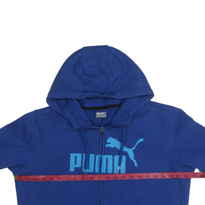 Mens UK Size M Puma Blue Full Zip Hoodie