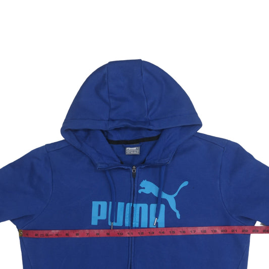 Mens UK Size M Puma Blue Full Zip Hoodie