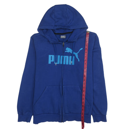 Mens UK Size M Puma Blue Full Zip Hoodie