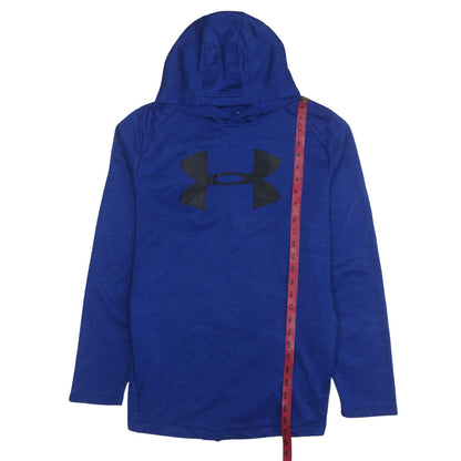 Mens UK Size M Under Armour Blue Pullover Hoodie