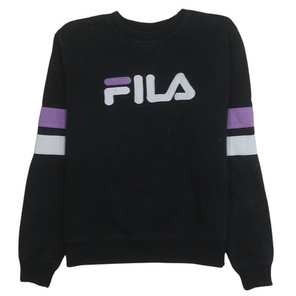 Womens UK Size M Fila Black Pullover Sweatshirt