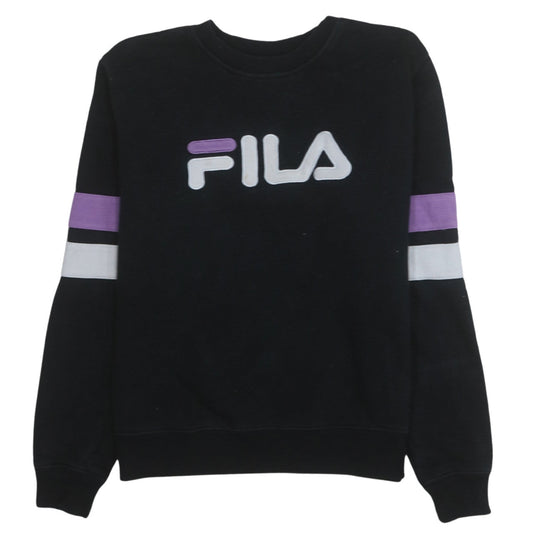 Womens UK Size M Fila Black Pullover Sweatshirt