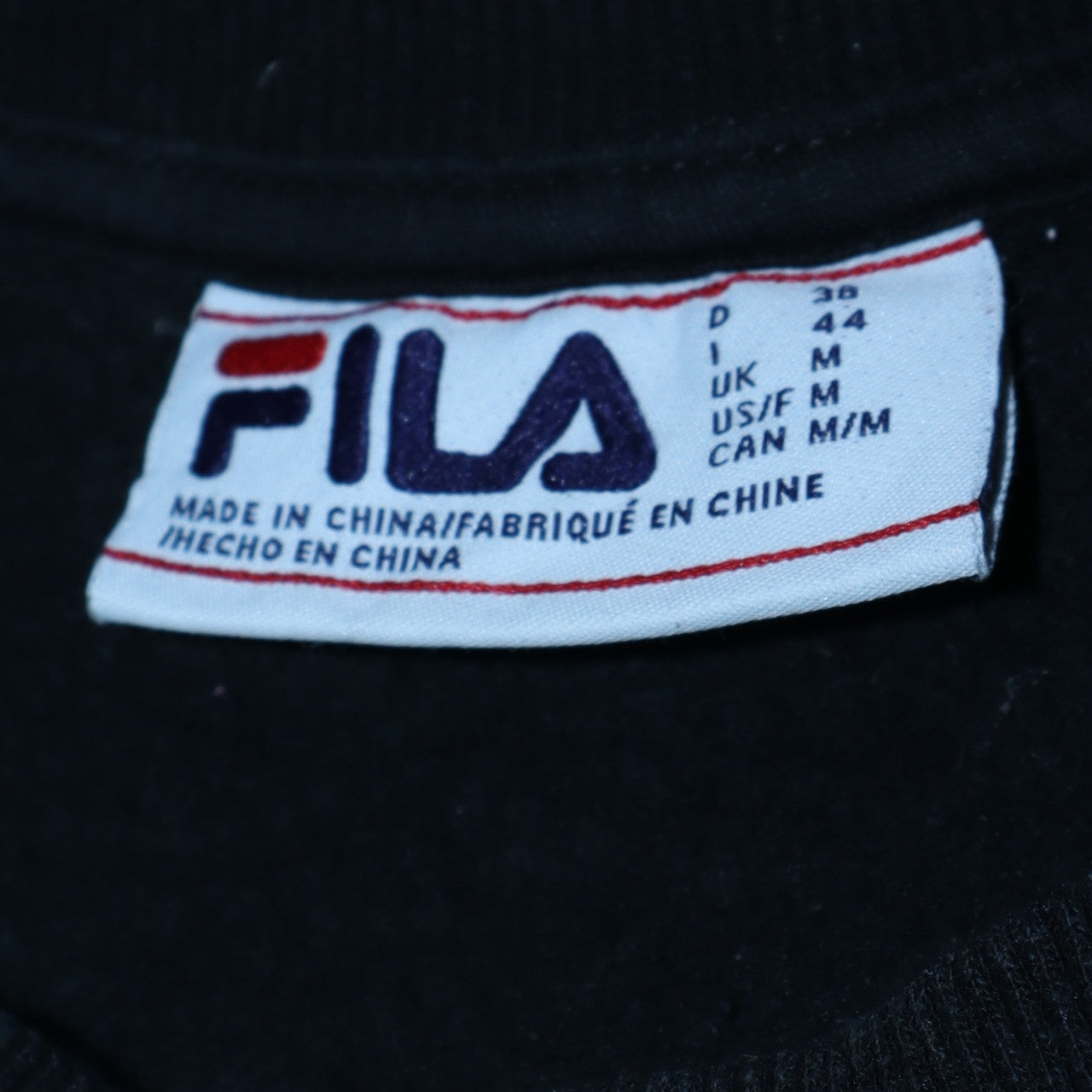 Womens UK Size M Fila Black Pullover Sweatshirt