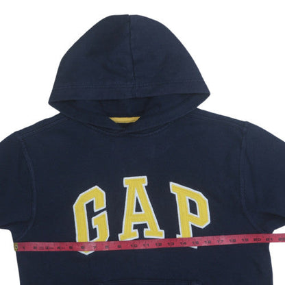 GAP Boys Blue XL Pullover Fleece Hoodie with Yellow Logo