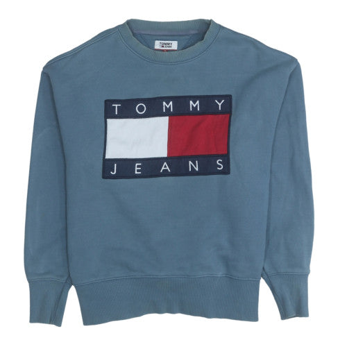 Mens UK Size M Tommy Jeans Blue Pullover Sweatshirt