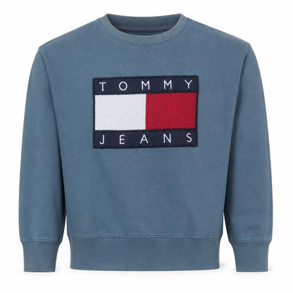 Mens UK Size M Tommy Jeans Blue Pullover Sweatshirt