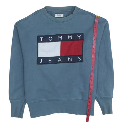 Mens UK Size M Tommy Jeans Blue Pullover Sweatshirt