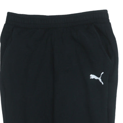 Puma Men's Black Joggers L Fleece Tapered Sweatpants