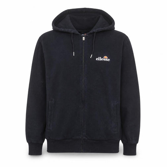 Front view of Ellesse women’s black full zip hoodie uk 8 cotton blend casual