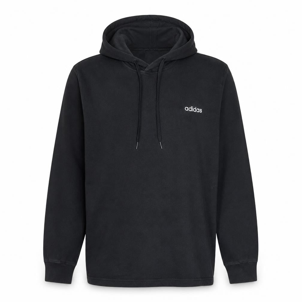 Front view of adidas Men's Black XL Pullover Hoodie Fleece Sportswear