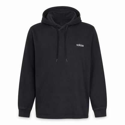 Front view of adidas Men's Black XL Pullover Hoodie Fleece Sportswear